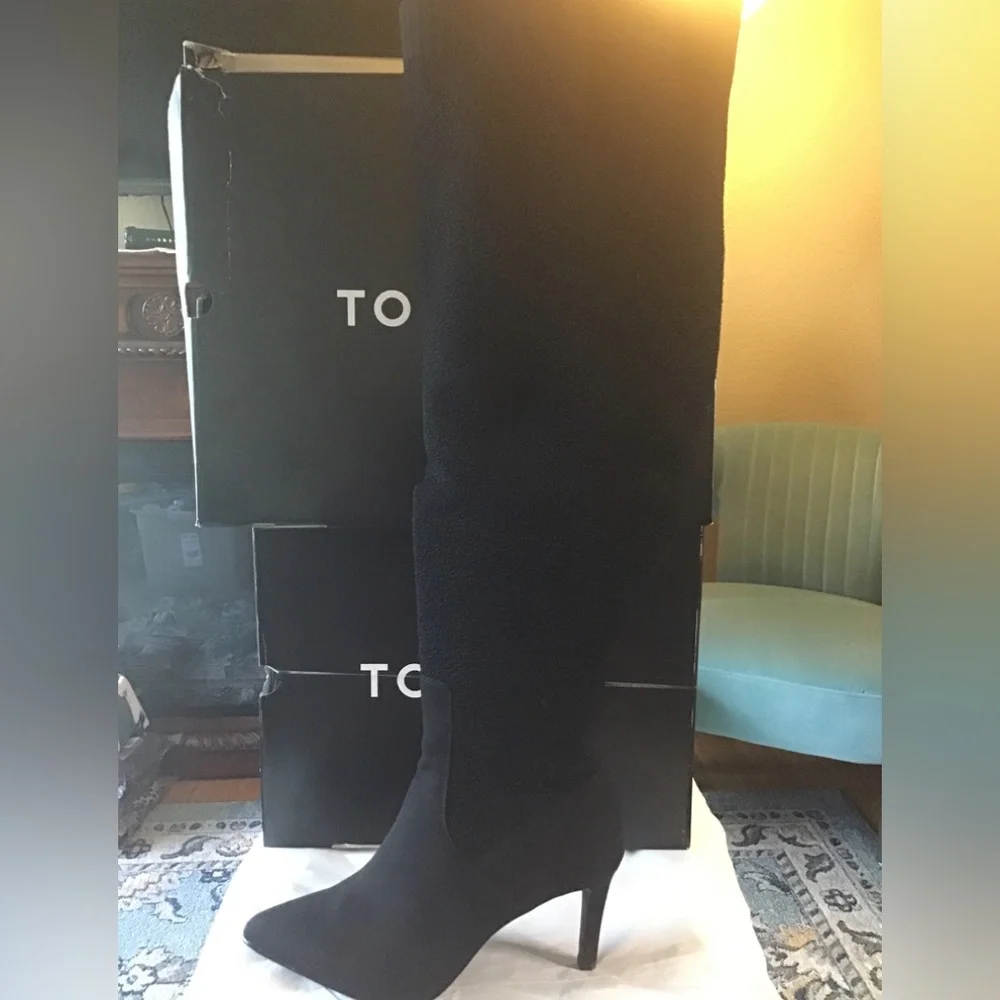 LOWEST🌺 NEW IN BOX TORRID Sz7 WIDE CALF+WIDE WIDTH STRETCH OVER THE KNEE BOOTS